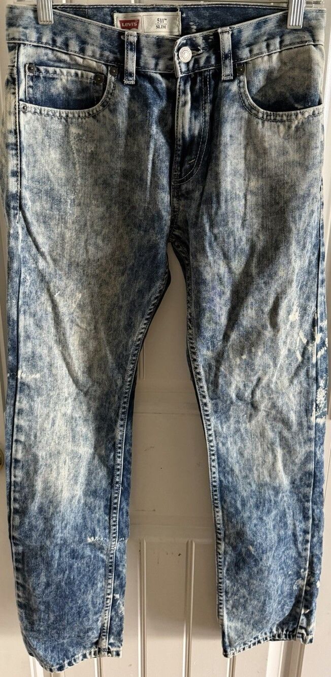 Levi’s 511 Slim Fit Jeans 29X29 18 Reg Acid Wash Denim